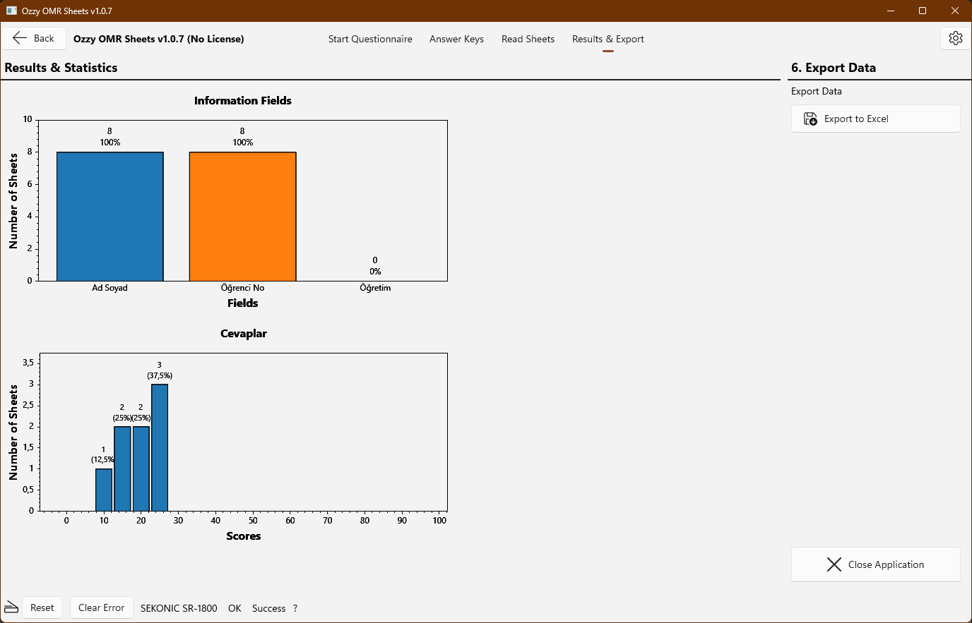 Ozzy OMR Sheets screenshot