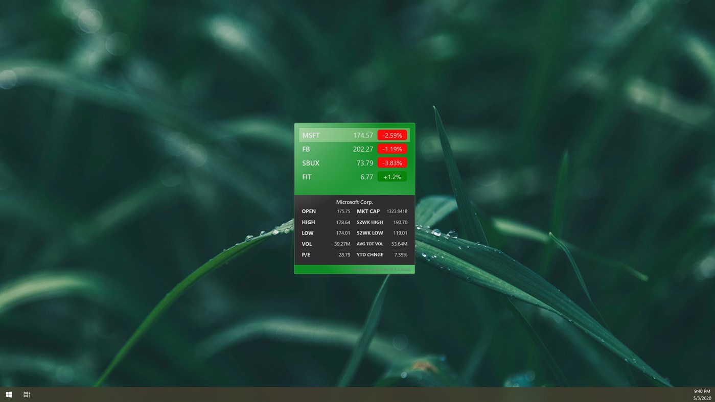 #1. Stocks for Widget Launcher (Windows) Ved: Chan Software Solutions