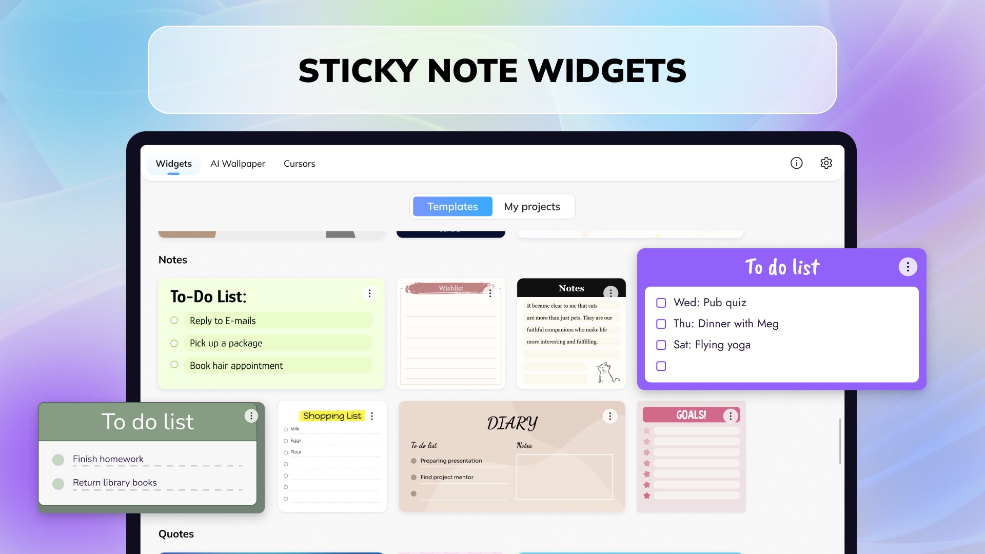 Desktop Widgets Tool - Custom Widget Icons & Calendar screenshot