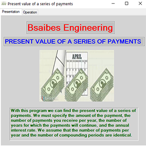 PRESENT VALUE OF A SERIES OF PAYMENTS