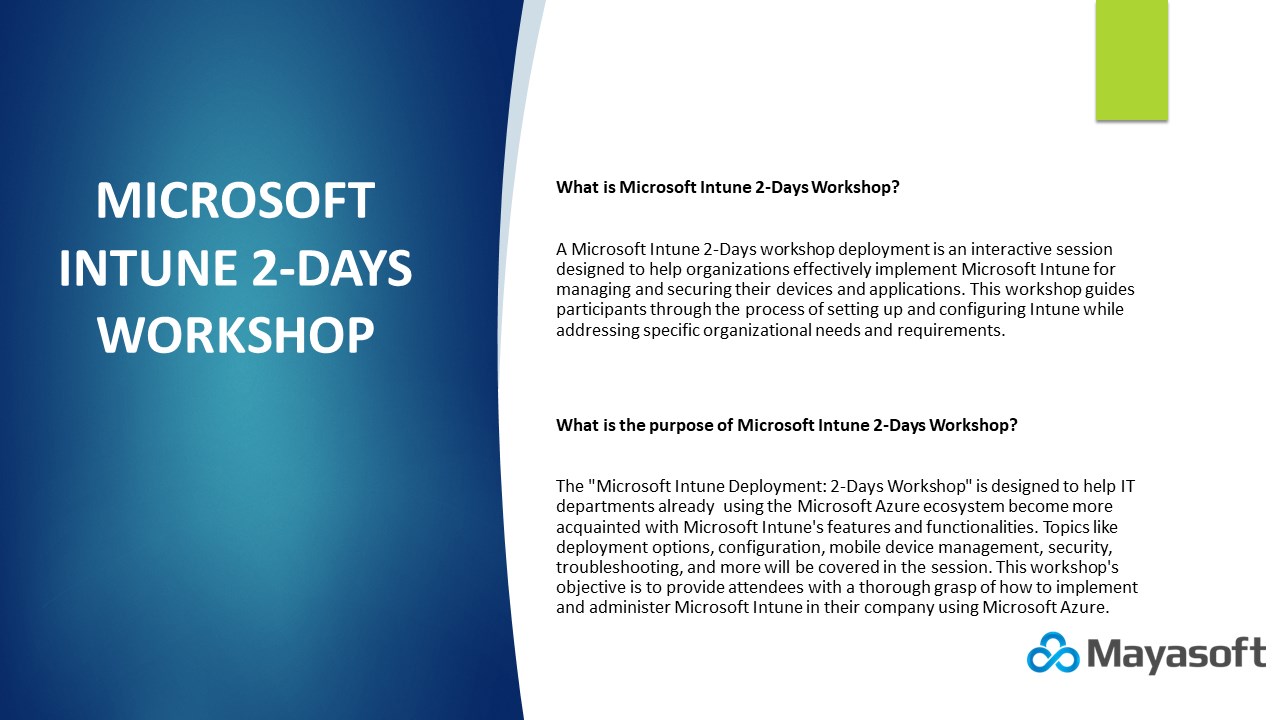 Snapshot 1 of Modernize Endpoints - 2 Days Workshop