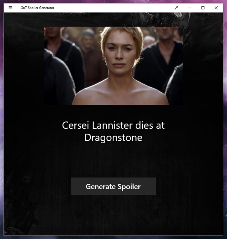 #2. GoT Spoiler Generator (Windows) 由: M1911