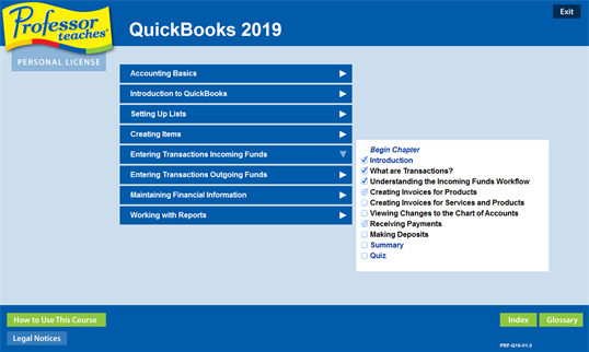Professor Teaches QuickBooks 2019 screenshot 1