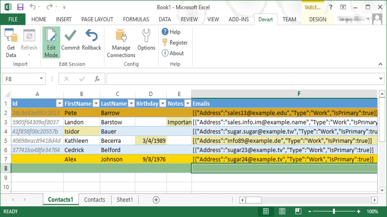 Snapshot 4 of Devart Connector for Google Workspace from Excel