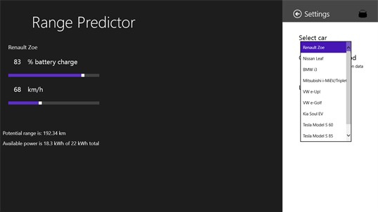Range Predictor screenshot 2