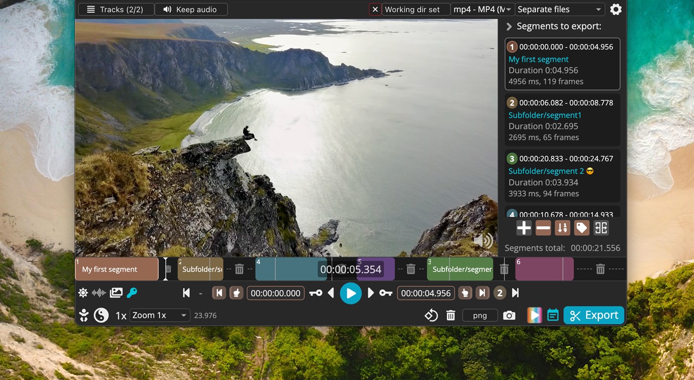 #1. LosslessCut (Windows) 由: mifi.no