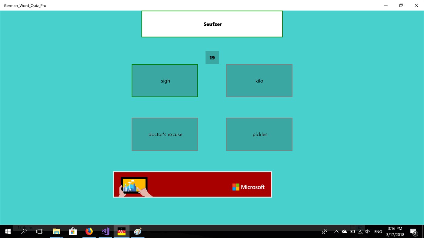 #1. German Word Quiz Pro (Windows) Oleh: demkasoft