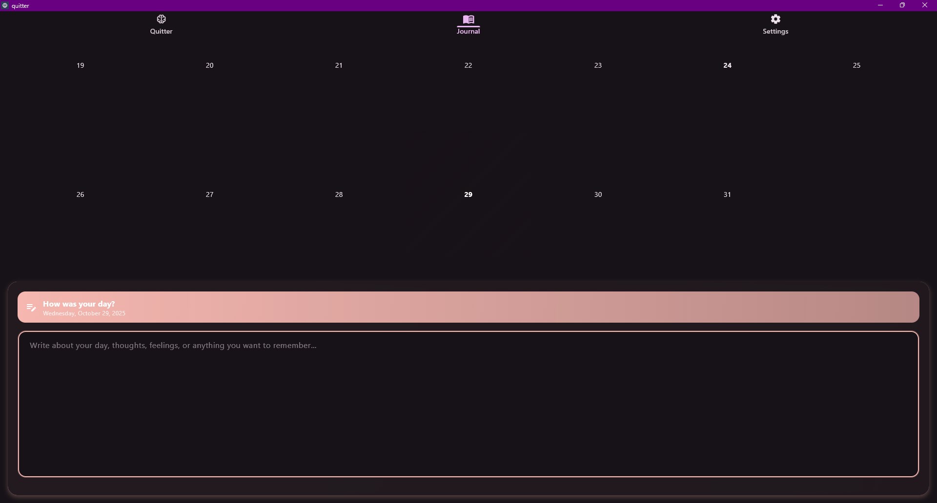 Quitter - Addiction recovery tracker screenshot