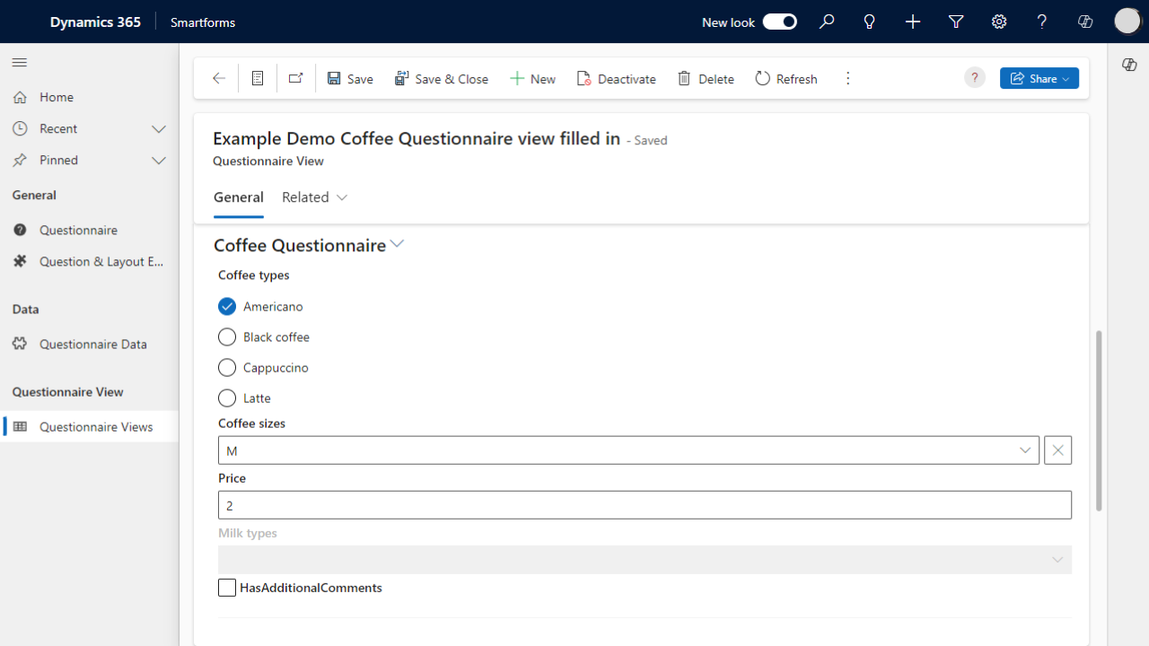 Snapshot 2 of Smartforms: Advanced Questionnaire Builder for Microsoft Dynamics 365