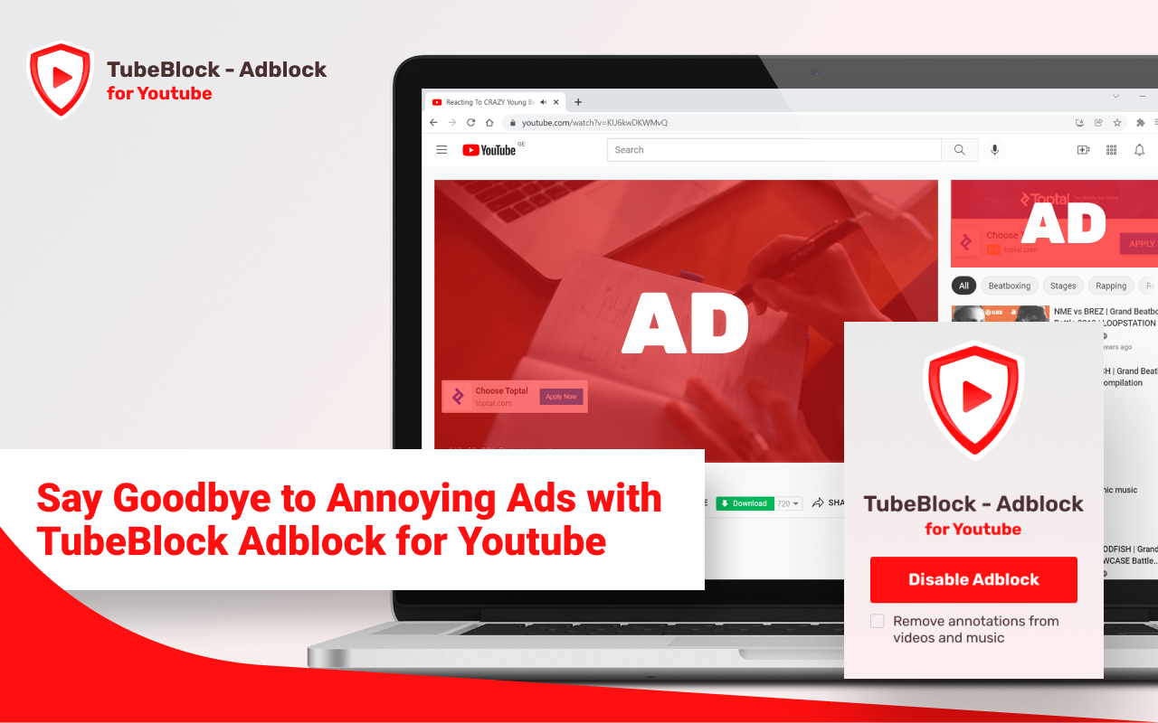 Youtube block bypass. Adblock for youtube.