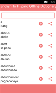 English To Filipino Offline Dictionary Translator screenshot 2
