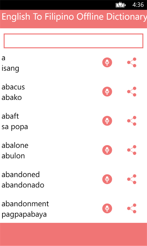English To Filipino Offline Dictionary Translator Screenshots 2