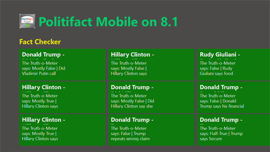 Politifact Mobile on 8.1 screenshot 2