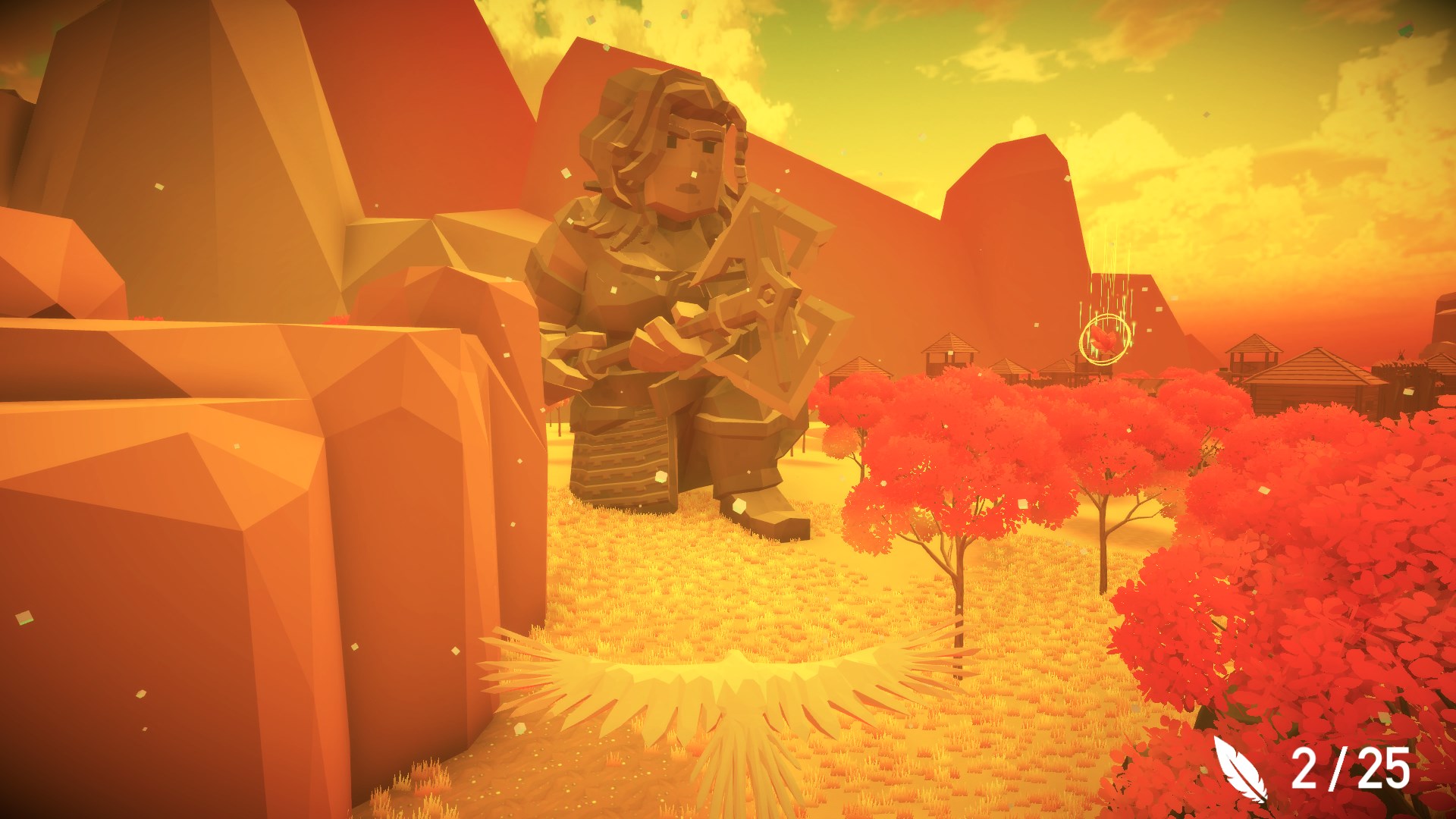 遊戲中的雪山場景，展現低多邊形的美術風格