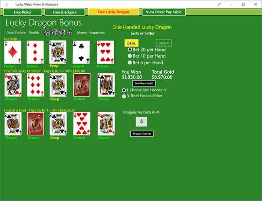 Lucky Video Poker & Blackjack screenshot 2