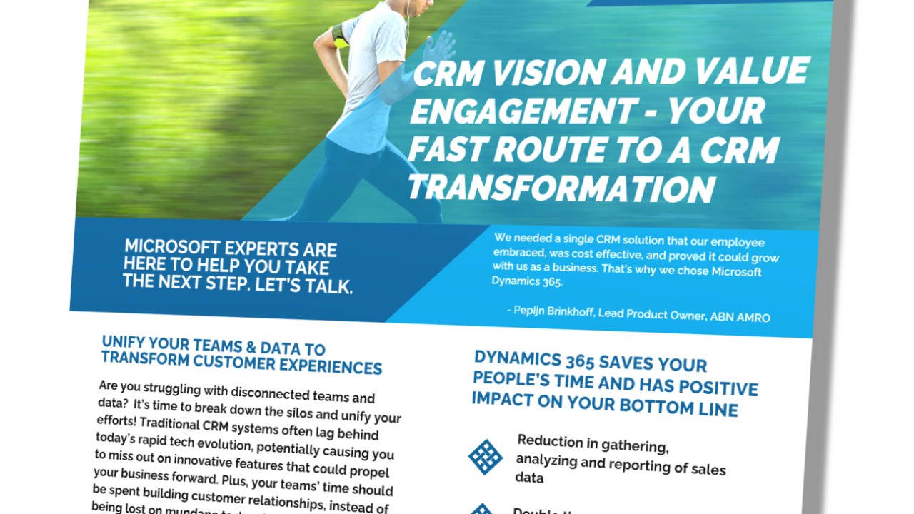 Snapshot 2 of Dynamics 365 2-week Vision and Value Workshop