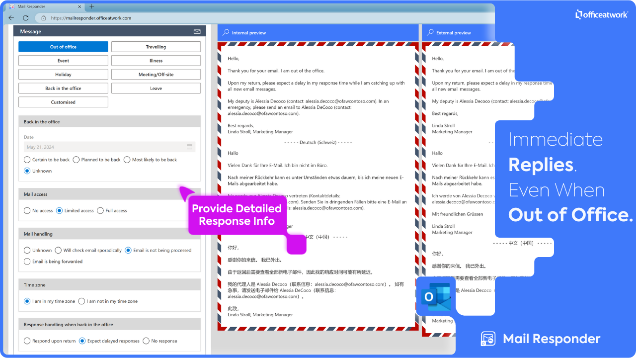Snapshot 3 of officeatwork | Mail Responder