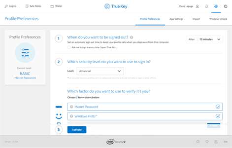 Screenshot: Log in using things unique to you, like your face or fingerprint