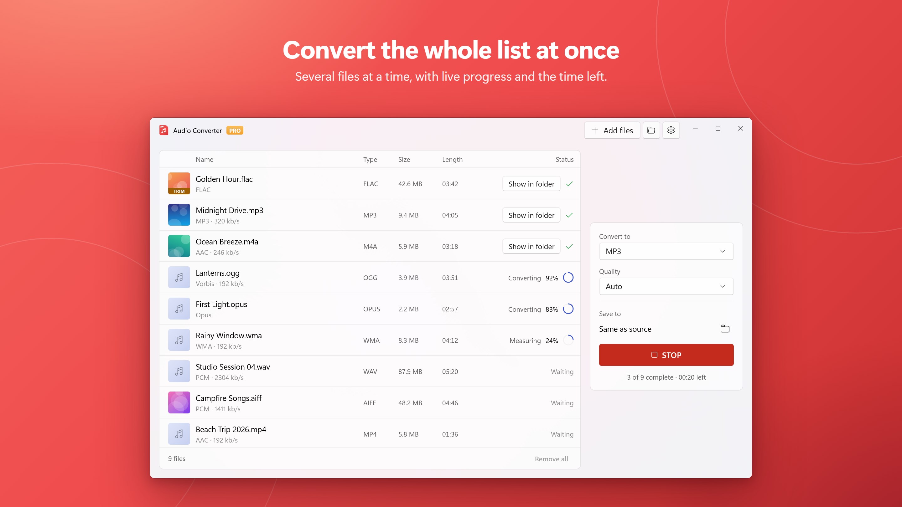 Audio Converter - Any Audio Converter screenshot