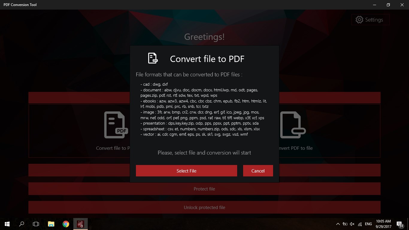 PDF Conversion Tool screenshot