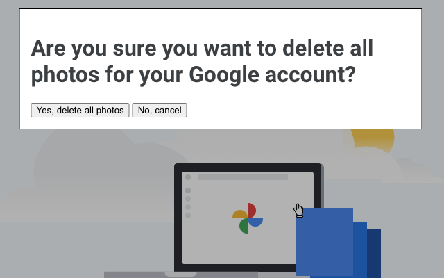 Delete All Google Photos Extension