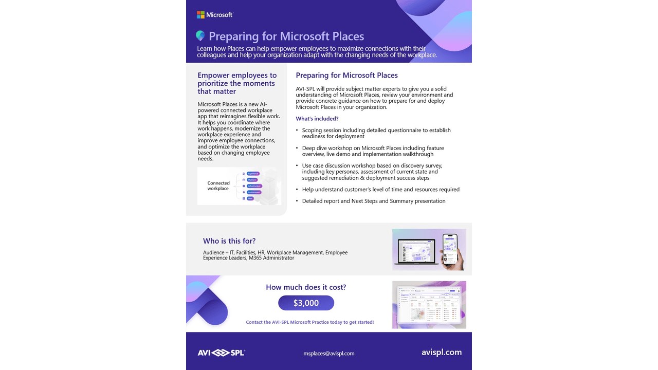 Snapshot 1 of Preparing for Microsoft Places