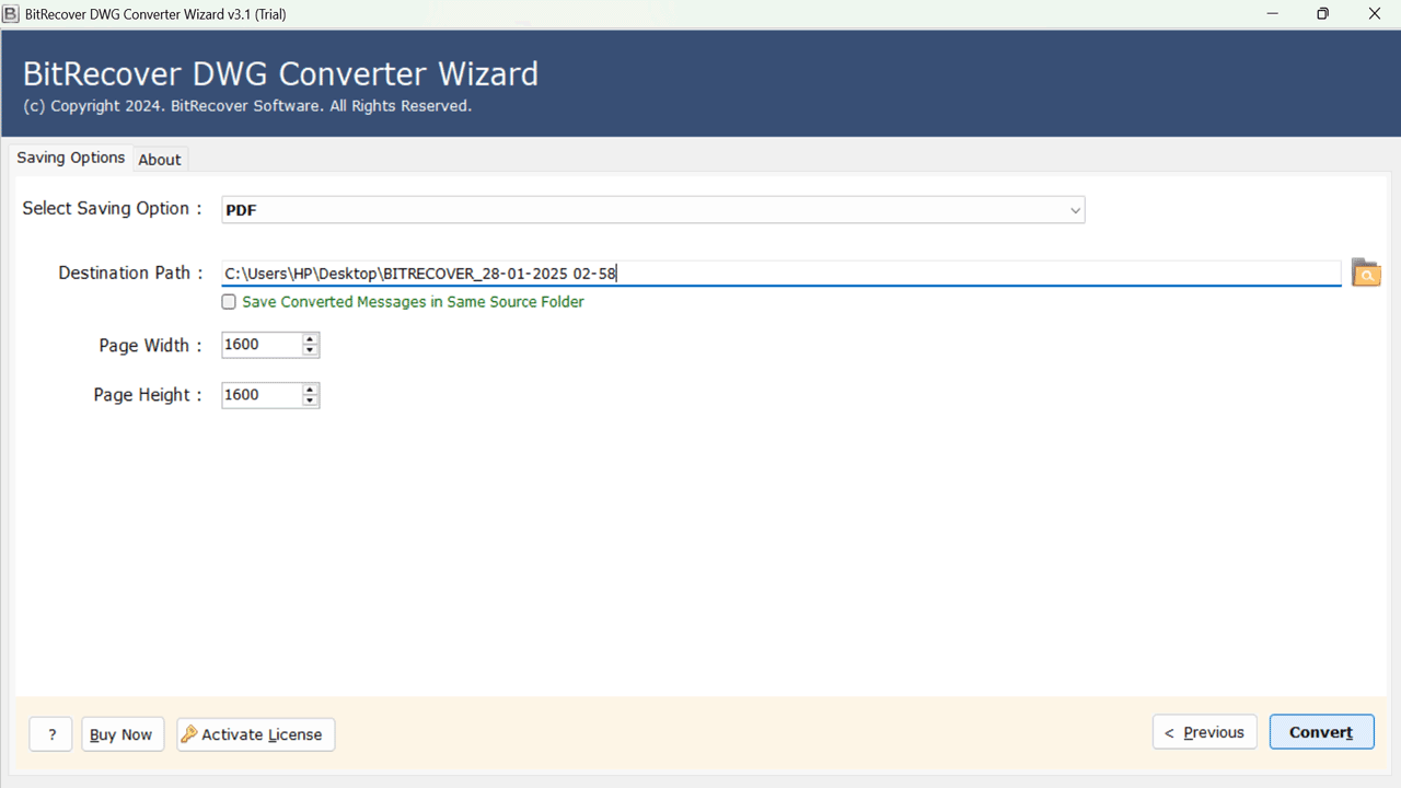Snapshot 4 of BitRecover for DWG to HTML Converter