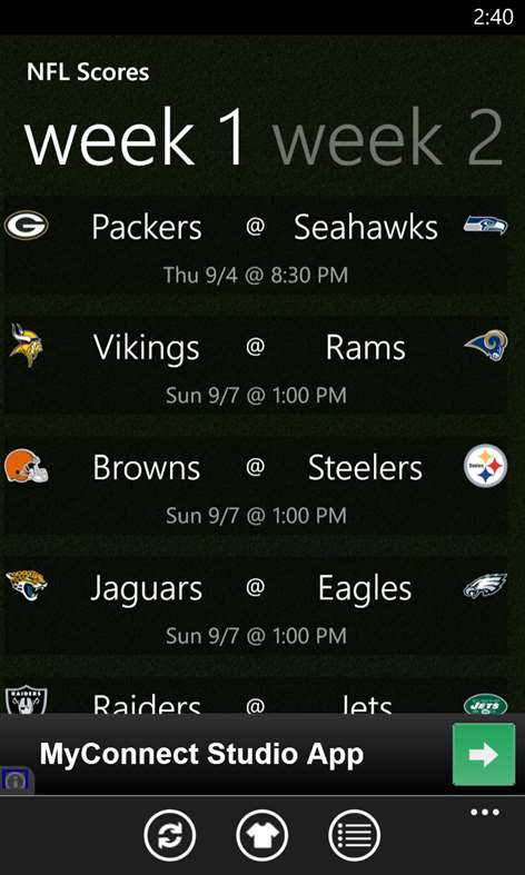 NFL Scores & Alerts Screenshots 1