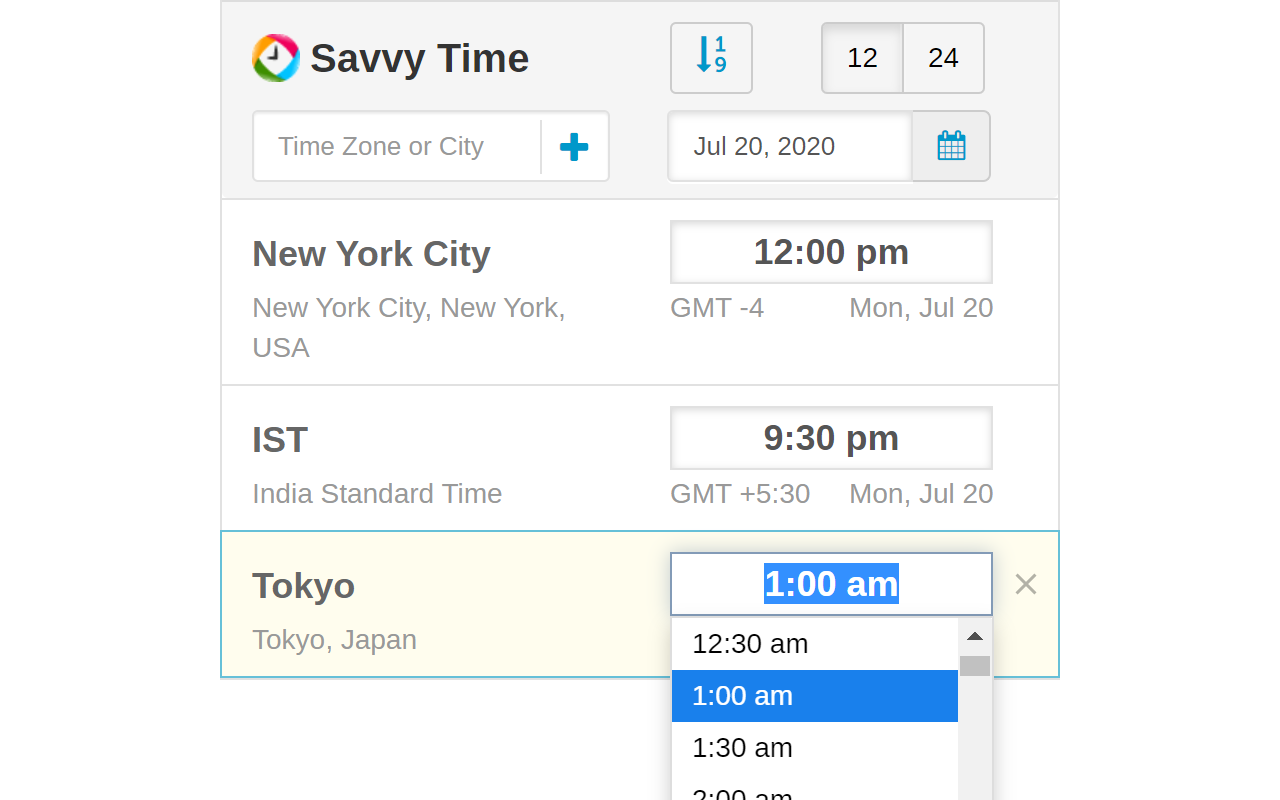 Time Zone Converter - Savvy Time