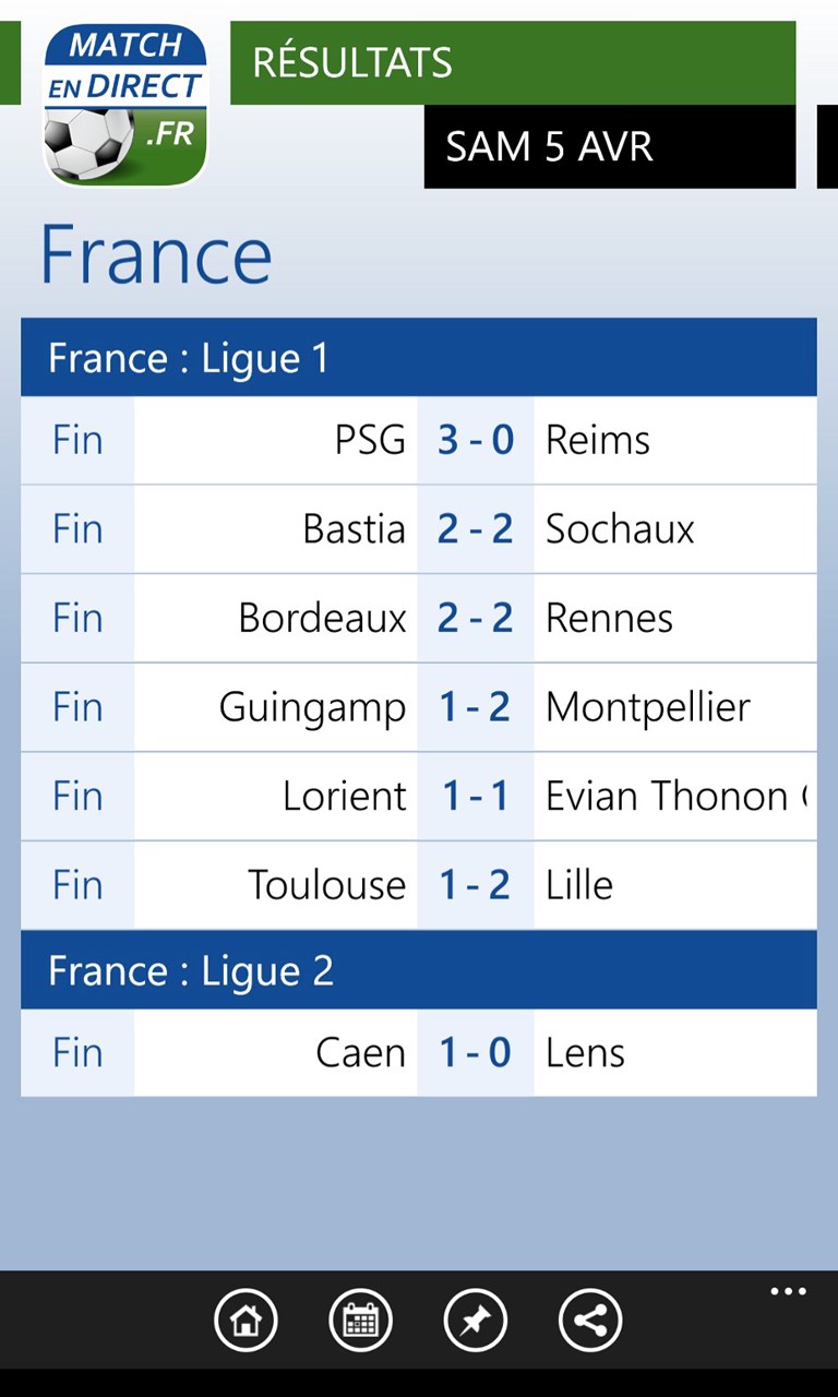 foot resultat en direct