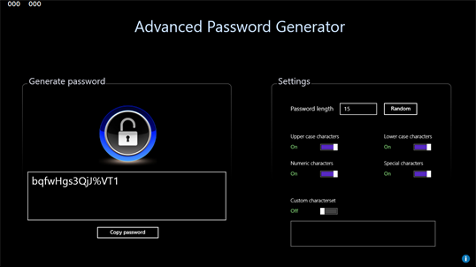 Advanced Password Generator (Free) screenshot 1