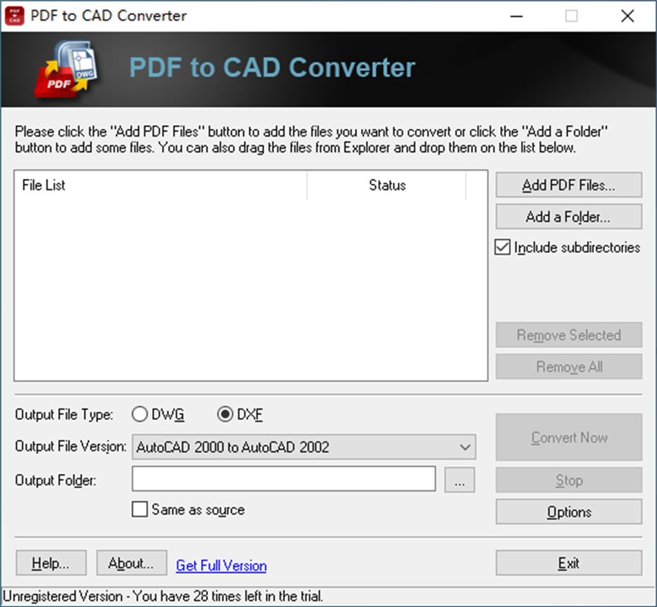 PDF to CAD Converter (Windows) Podle: AnyDWG Software