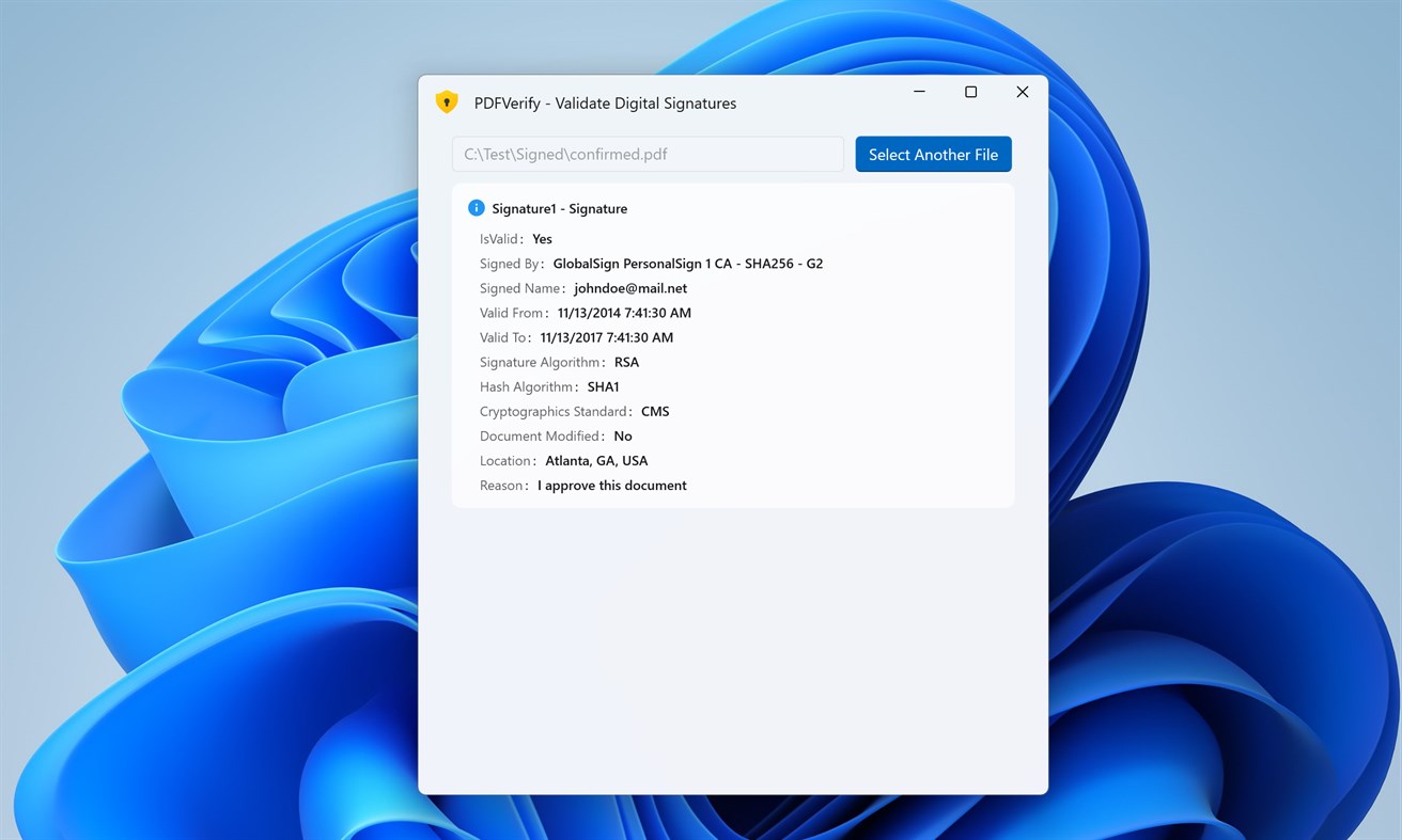 #1. PDF Validate Digital Signatures (Windows) Bởi: Evlar