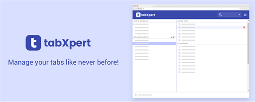 TabXpert - session and tab manager marquee promo image