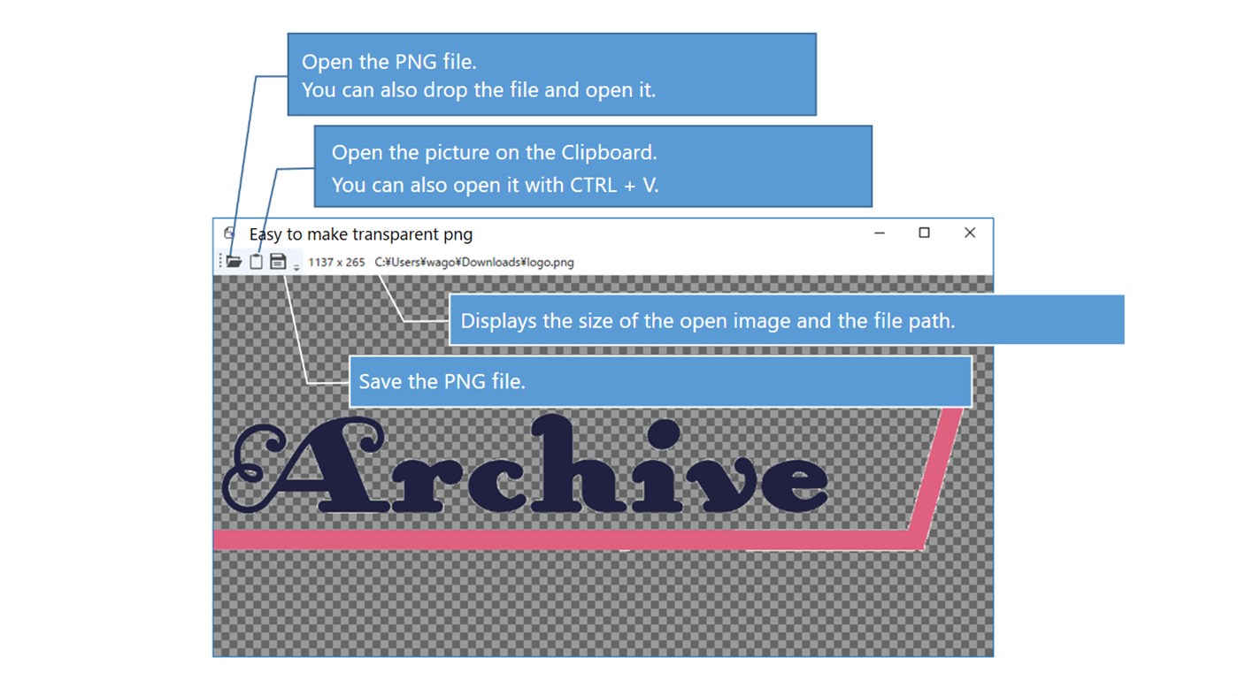 #2. Easy to make transparent png (Windows) 由: Archive Co., Ltd.