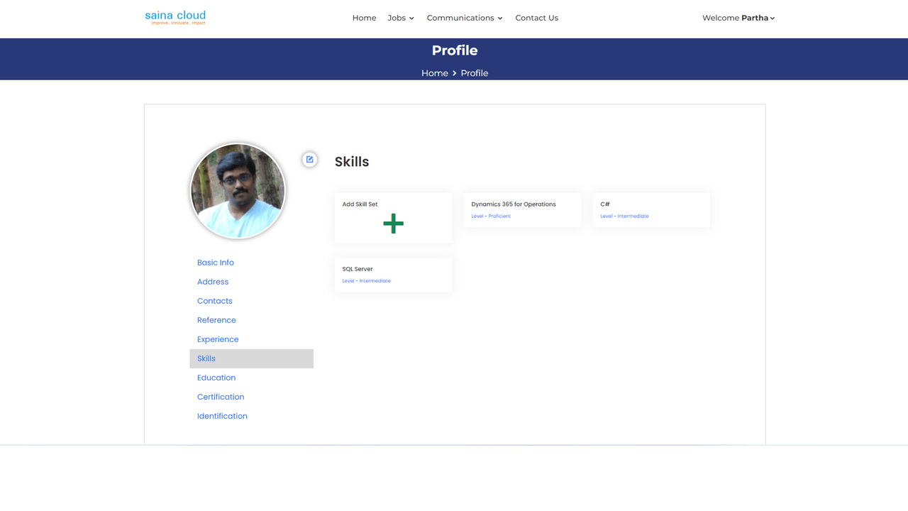 Snapshot 3 of HR Applicant portal integrated with Dynamics 365 Operations