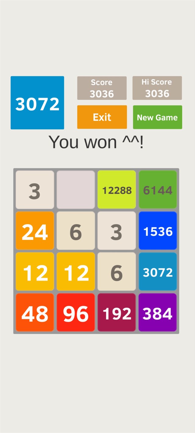2048 odd numbers 3+3 max screenshot 2