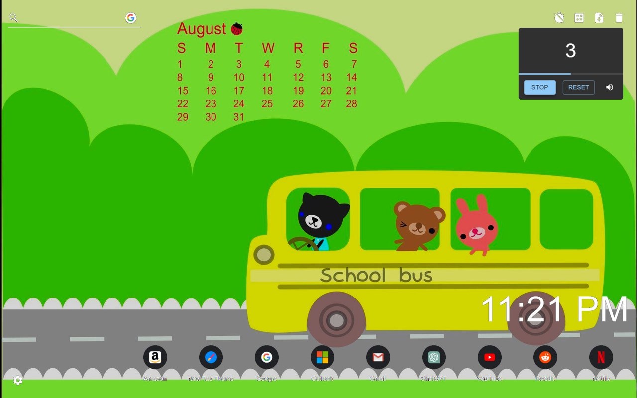School Bus Wallpaper New Tab