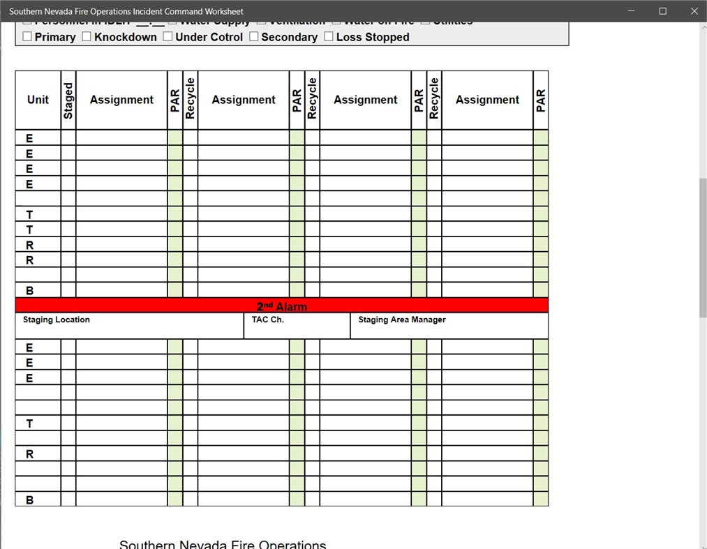 #3. Southern Nevada Fire Operations Incident Command Worksheet (Windows) By: Ancorale Digital Design