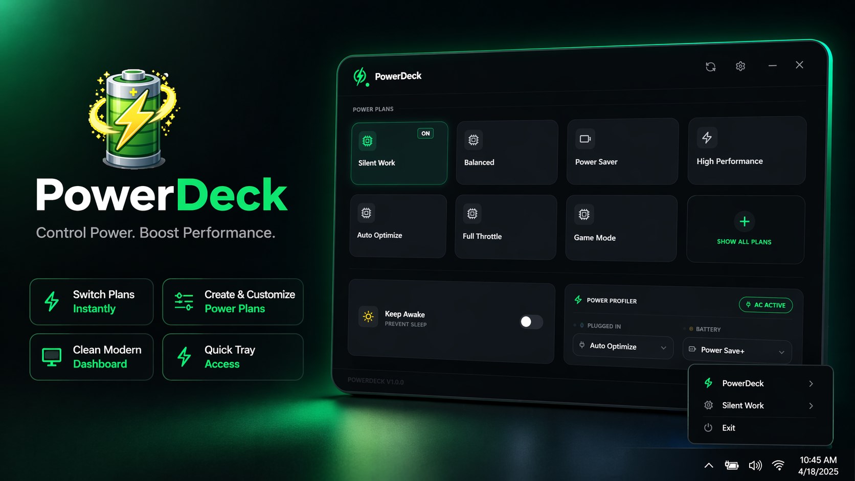PowerDeck control center