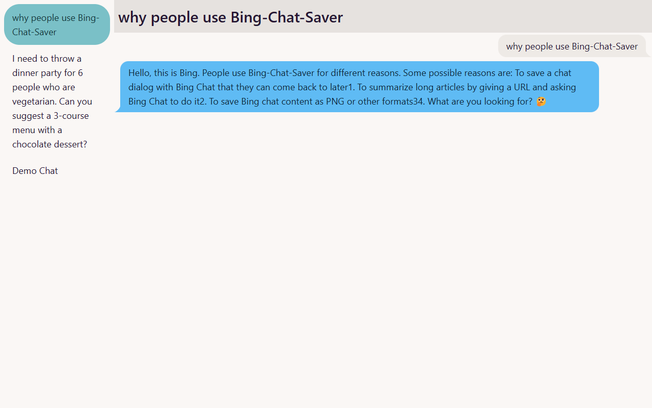 Bing Chat saver