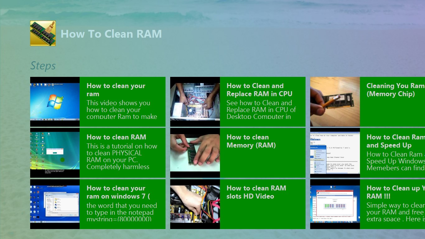 Clean ram memory