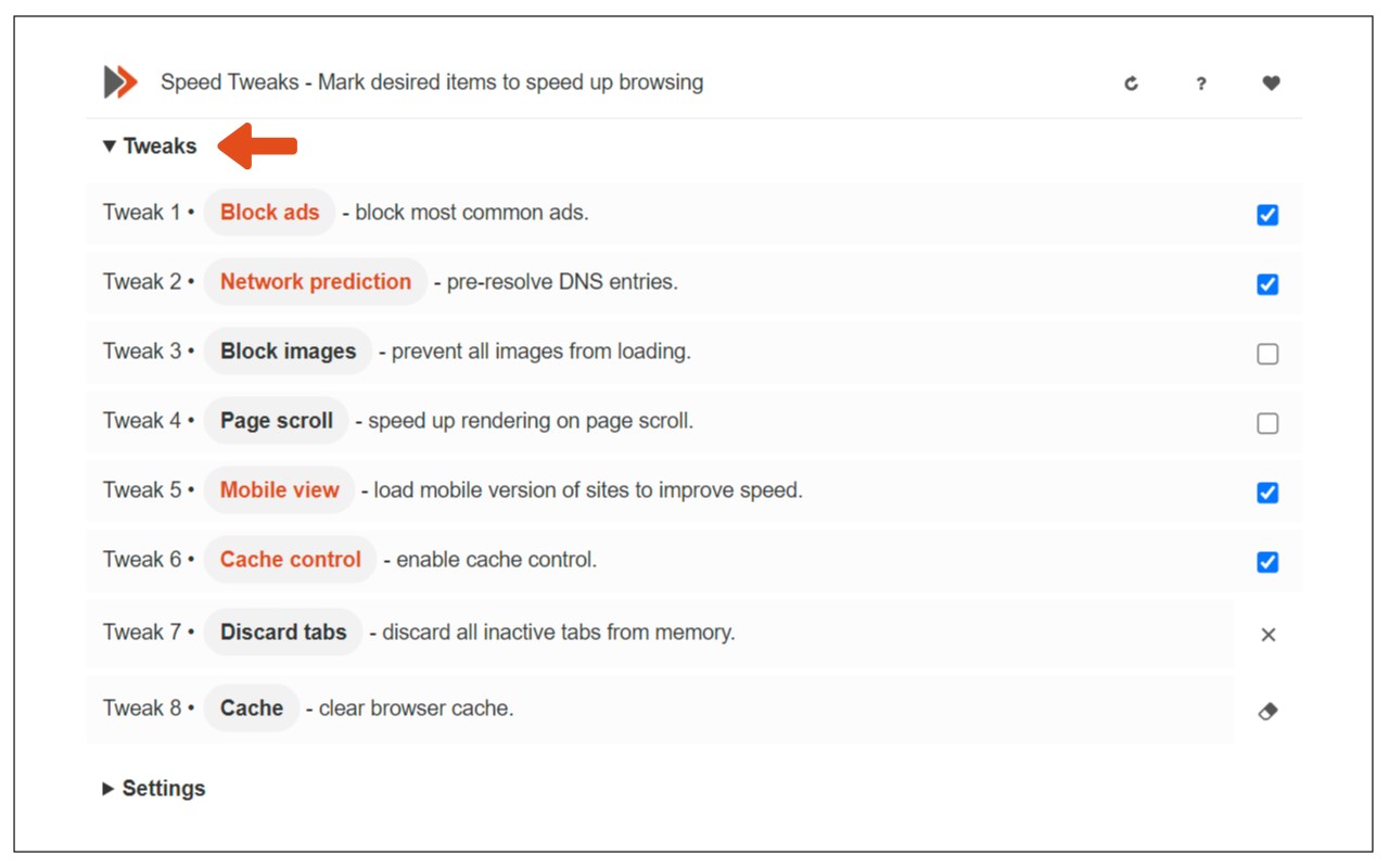 Speed Tweaks