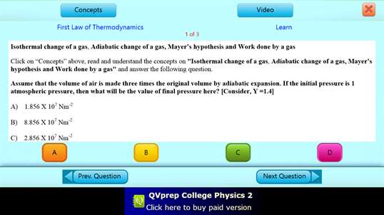 QVprep Lite College Physics Volume 2 screenshot 4
