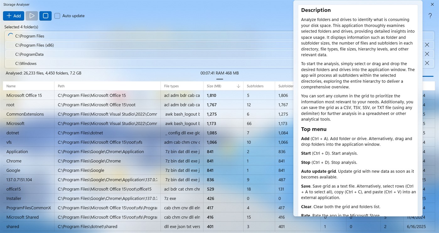 #4. Storage Analyser (Windows) Av: Alexander Komarov
