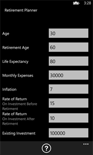 Retirement Planner screenshot 1