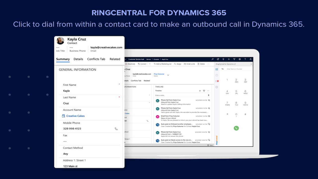 Snapshot 3 of RingCentral for Dynamics 365