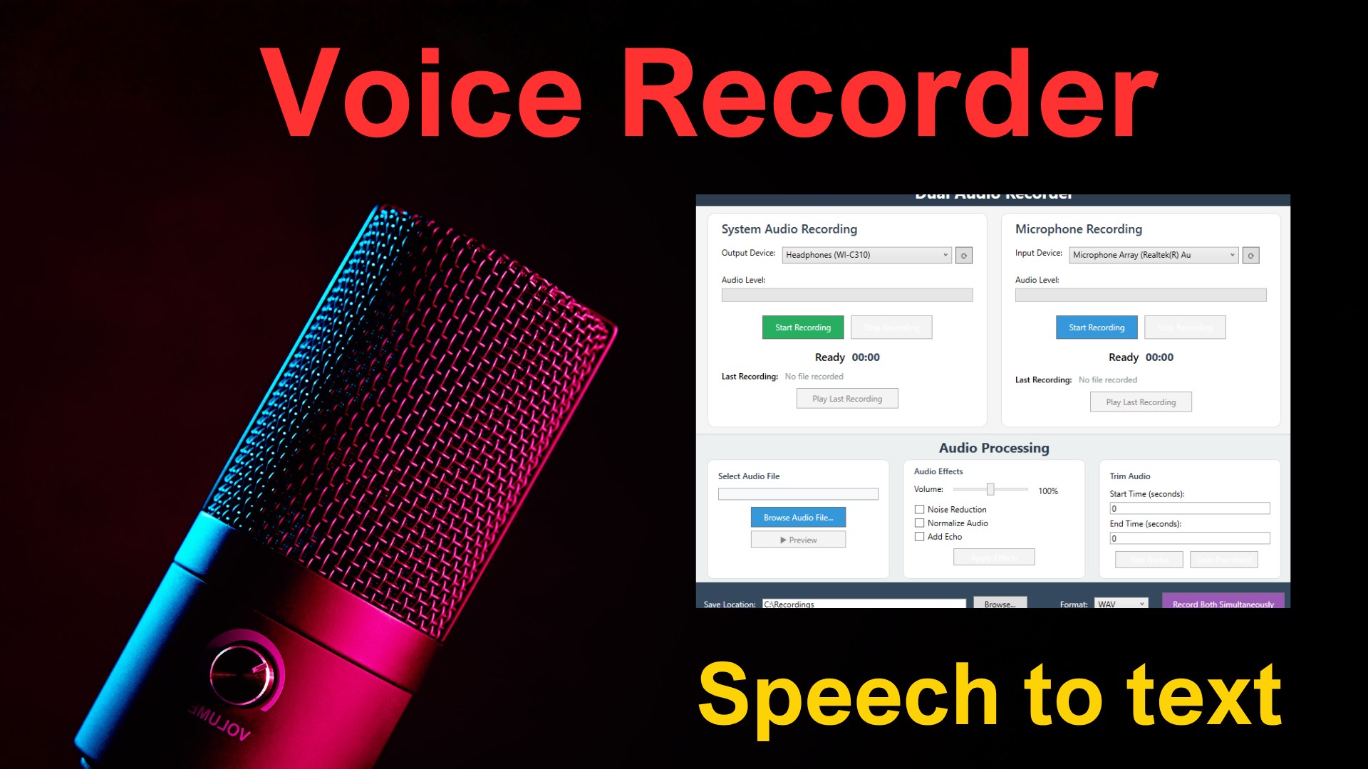 Sound recorder for Windows screenshot