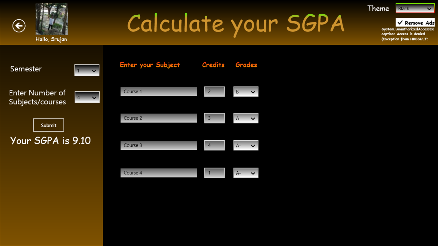#3. CGPA-Tracker (Windows) От: Srujan Jha