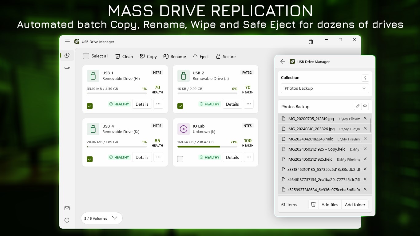 USB Drive Manager: Batch Copy, Repair & Protect screenshot